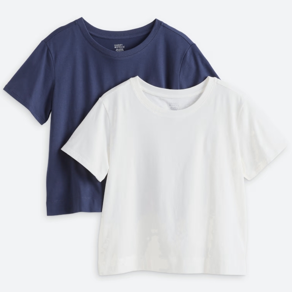 Market & Spruce 2 Pack Tanner Boxy Cotton Blend Tee- M
